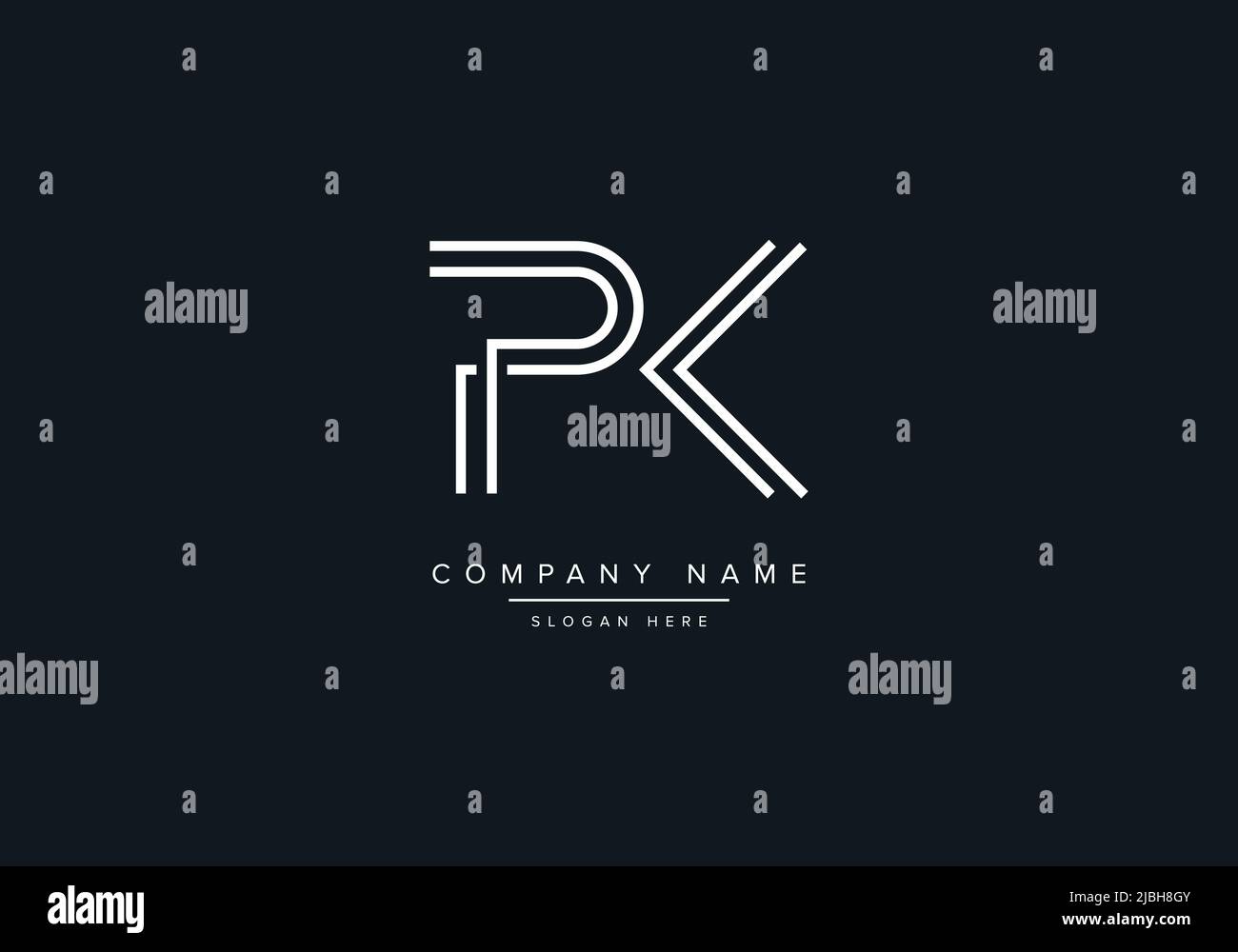 Kreative Buchstaben PK Logo Design Vektor-Vorlage. Stock Vektor
