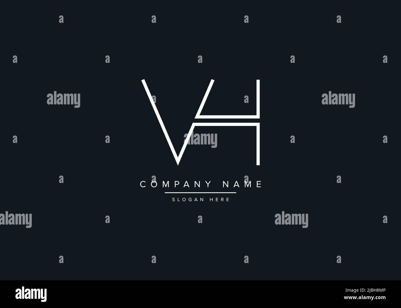 Creative Letters VH Logo Design Vektor-Vorlage. Stock Vektor