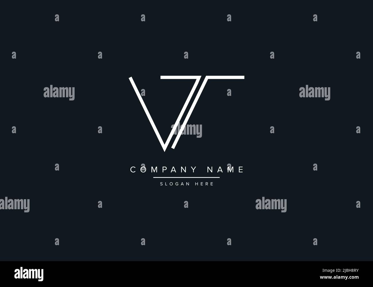 Creative Letters VT Logo Design Vektor-Vorlage. Stock Vektor