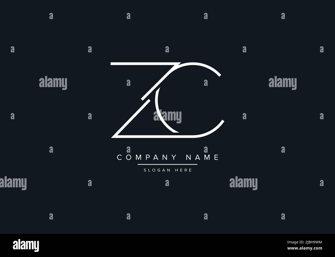 ZC abstrakte Buchstaben Logo Monogramm Stock Vektor
