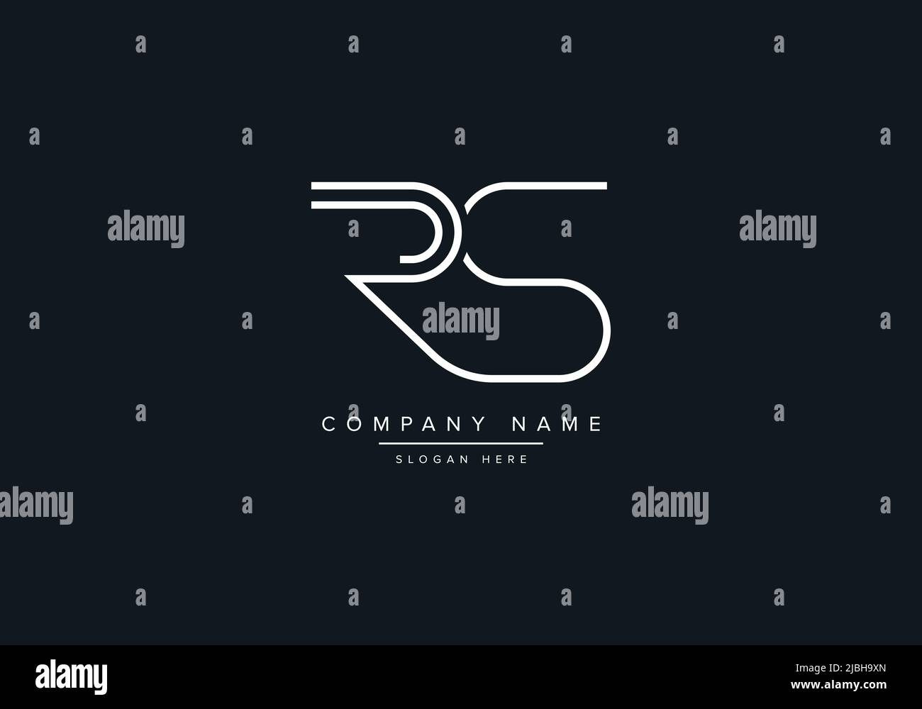 RS-Logo-Monogramm mit abstrakten Buchstaben Stock Vektor