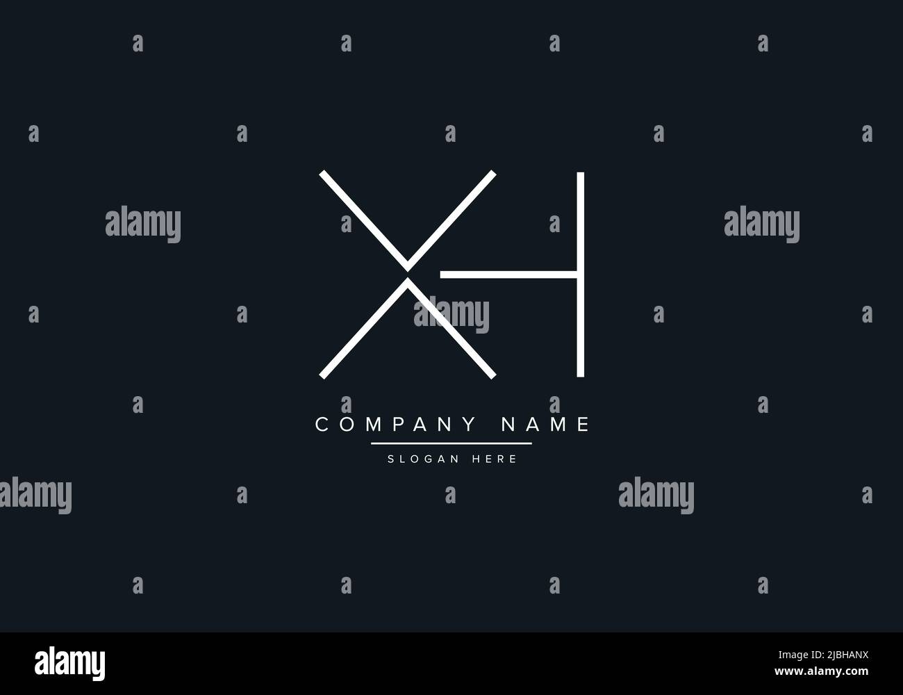 XH abstrakte Buchstaben Logo Monogramm Stock Vektor