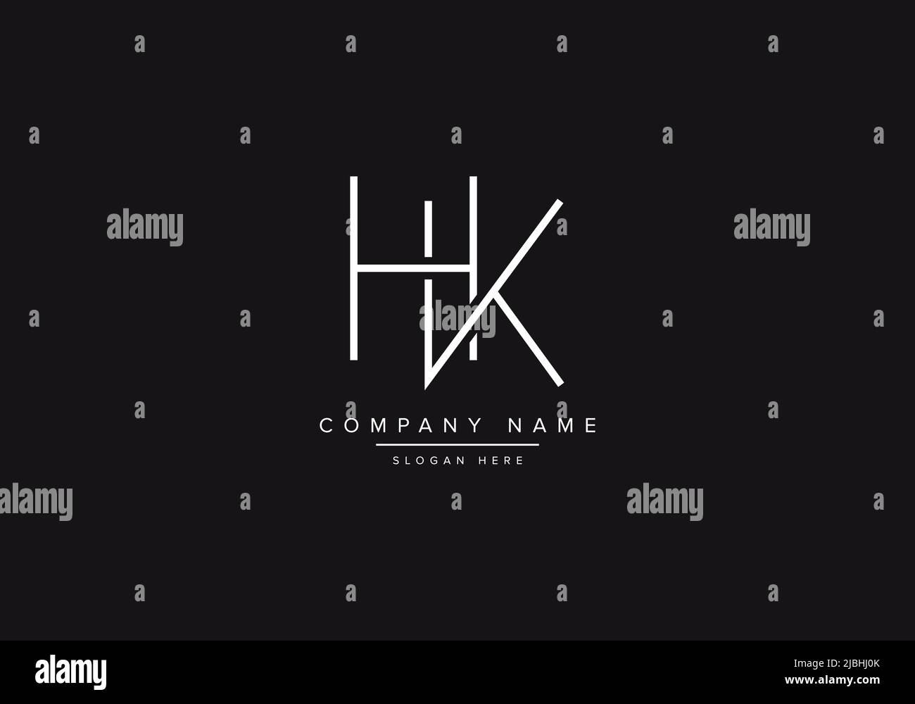 Abstraktes Alphabet Buchstabe Logo Symbol HK Stock Vektor