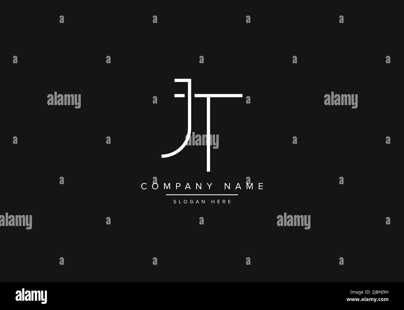 Initialen Buchstaben Buchstaben JT Monogramm Logo Stock Vektor