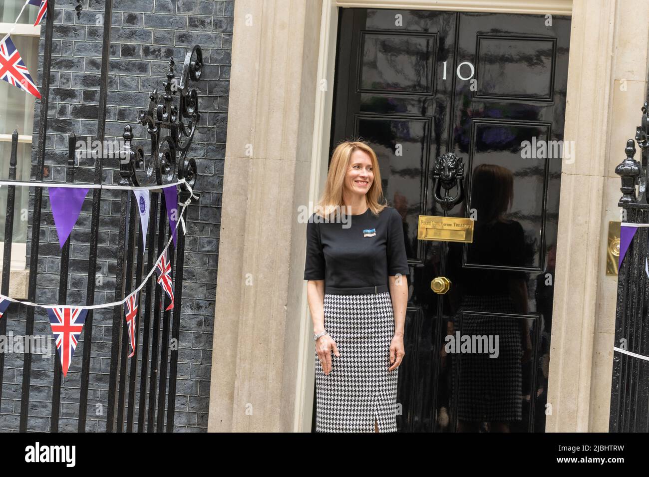 London, Großbritannien. 6.. Juni 2022. Kaja Kallas Premierminister von Estland besucht 10 Downing Street, London UK, Quelle: Ian Davidson/Alamy Live News Stockfoto