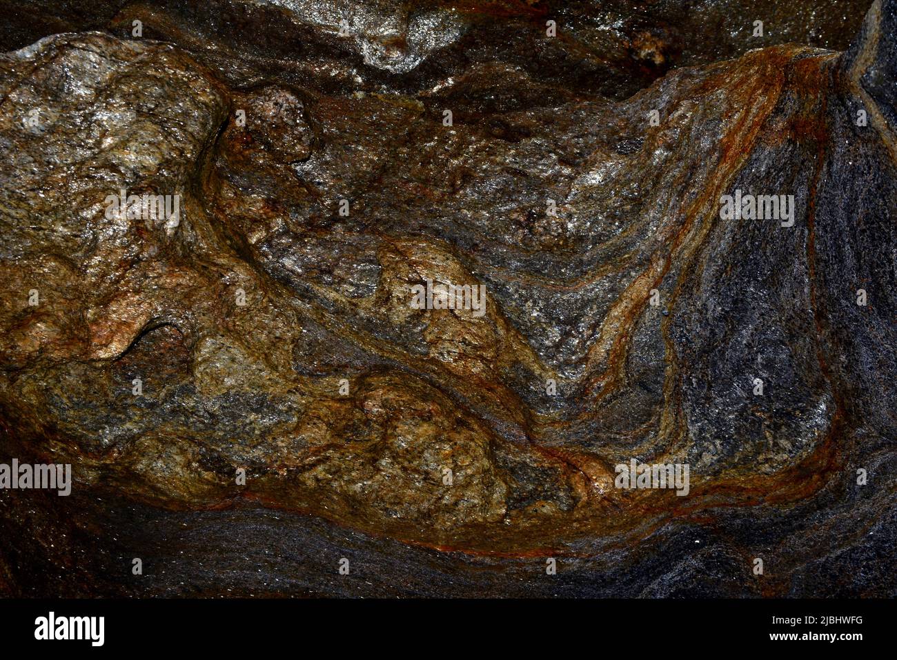 Geologische Spuren in Monteferro Stockfoto