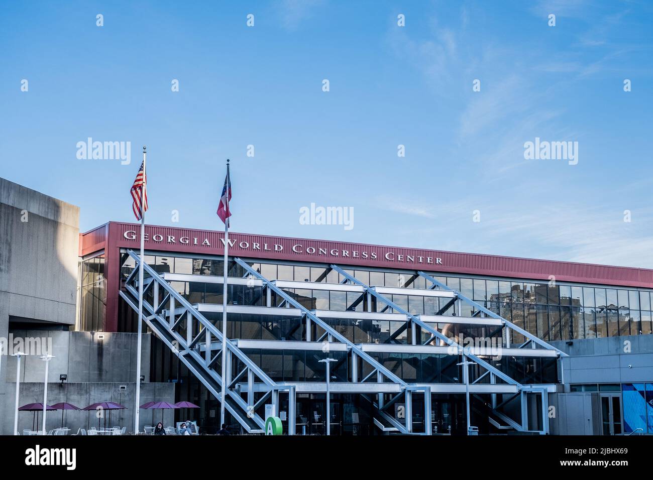ATLANTA, GEORGIA - 22. März 2022: Seit den massiven Verbesserungen der Infrastruktur im Hinblick auf die Olympischen Spiele 1996 ist Atlanta zu einem der Stockfoto