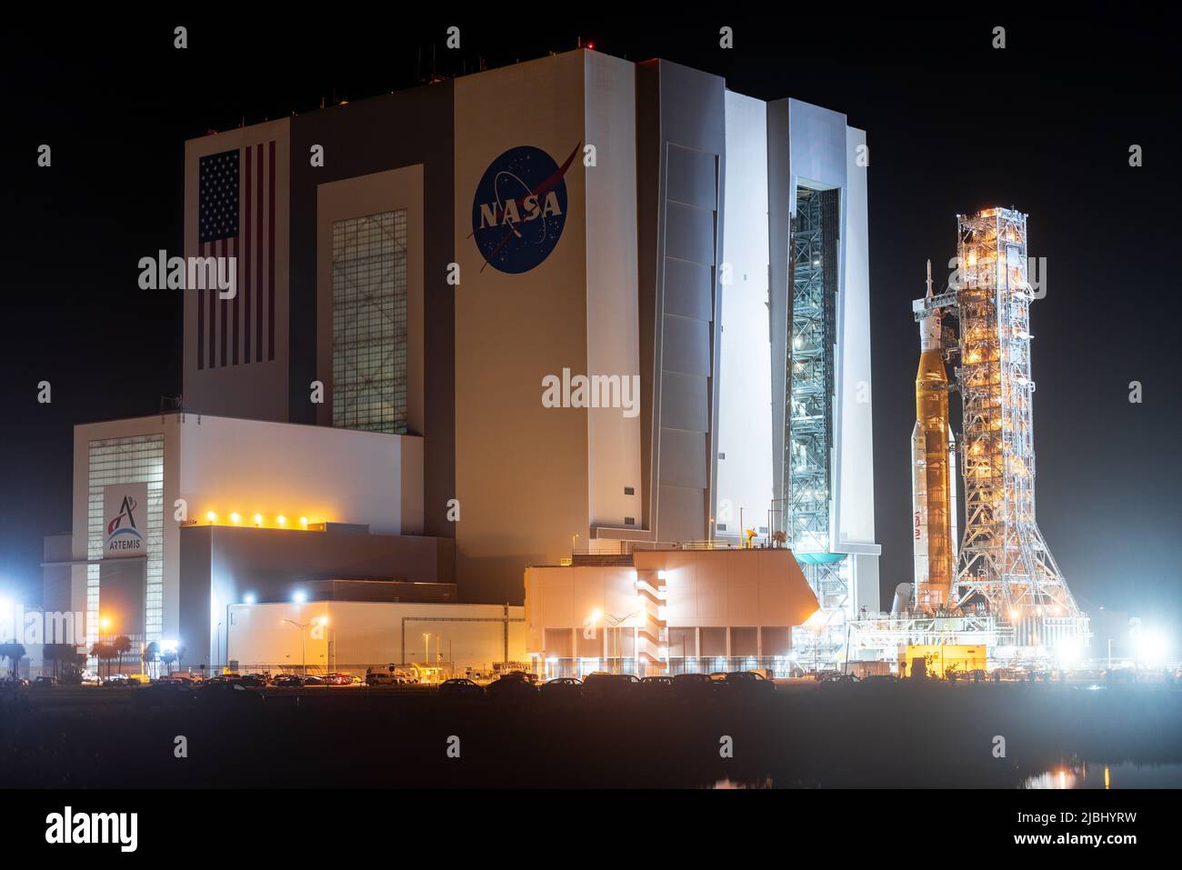 NASA Space Launch System Rocket Rollout #2 Stockfoto