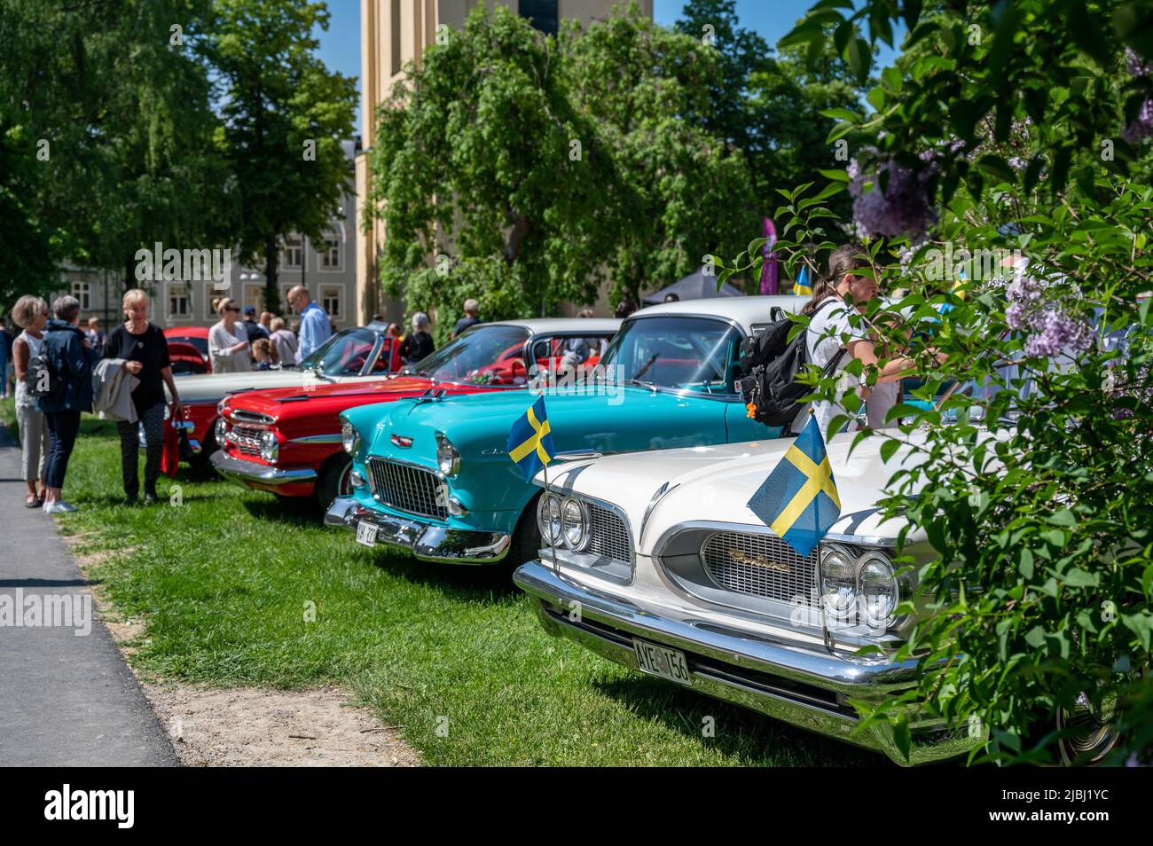 Feier des schwedischen Nationaltages im Olai Park von Norrkoping am 6. Juni 2022. Stockfoto