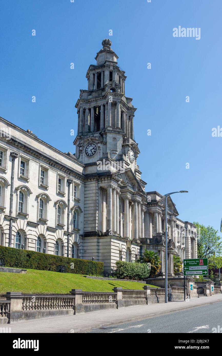 Stockport Town Hall, Wellington Road, Stockport, Greater Manchester, England, Vereinigtes Königreich Stockfoto