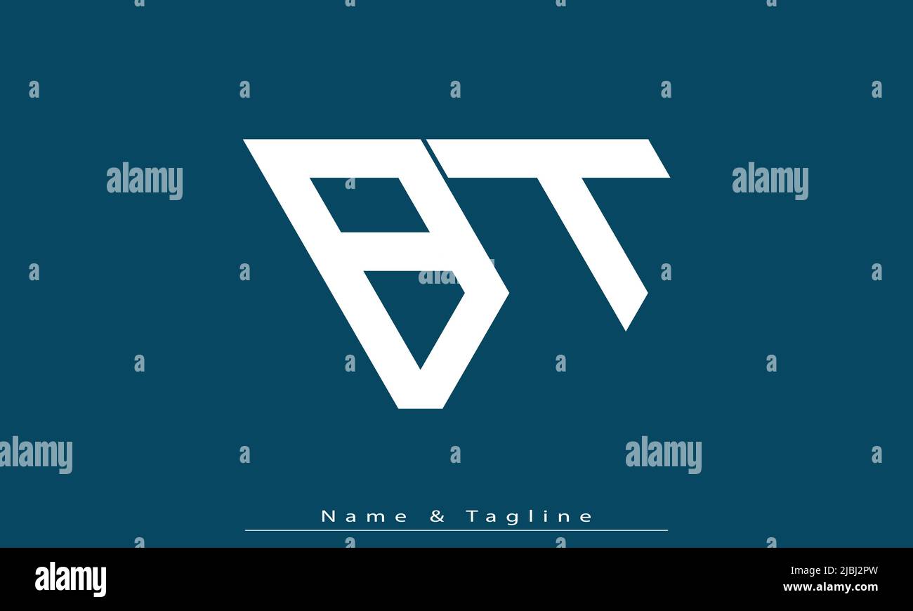 Buchstabenbuchstaben Initialen Monogramm-Logo BT, TB Stock Vektor