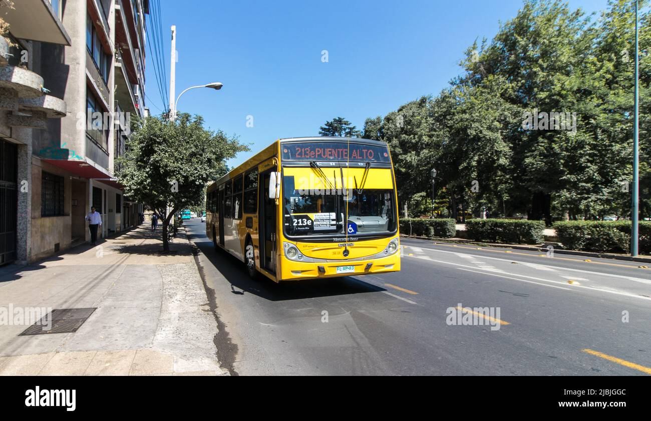 Transantiago Bus in Santiago, Chile Stockfoto