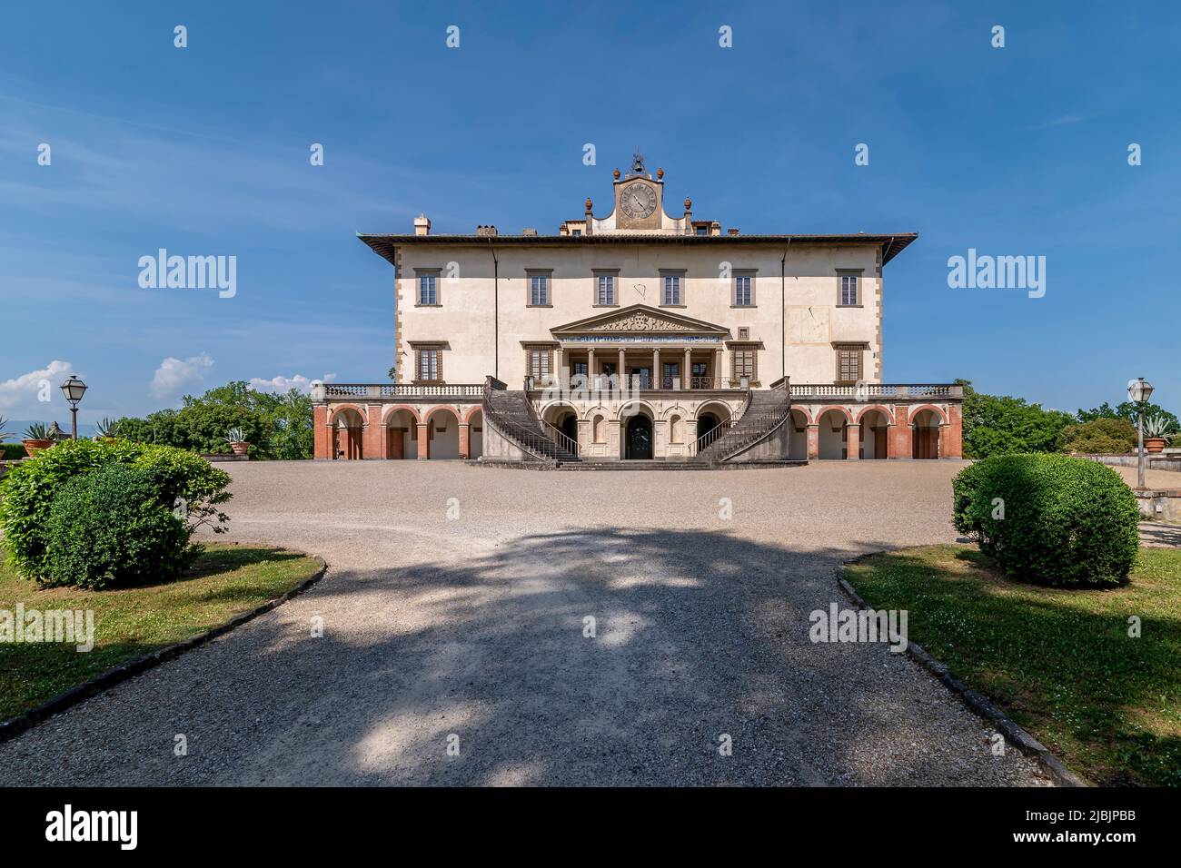 Die antike Medici-Villa von Poggio a Caiano, Prato, Italien Stockfoto