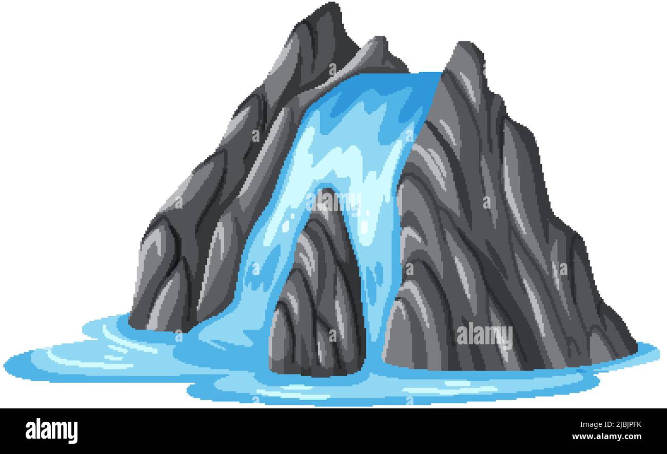 Wasserfall in Cartoon-Stil Illustration Stock Vektor