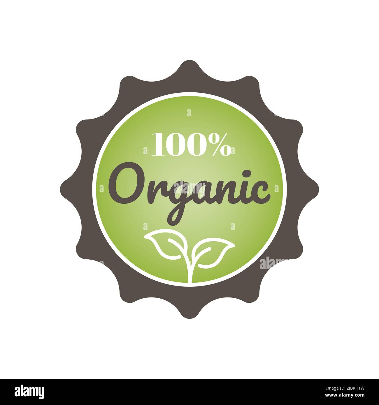 100 % organisches, farbenfrohes Vektoretikett. Produktstempel, Aufkleber oder Abzeichen. Stock Vektor