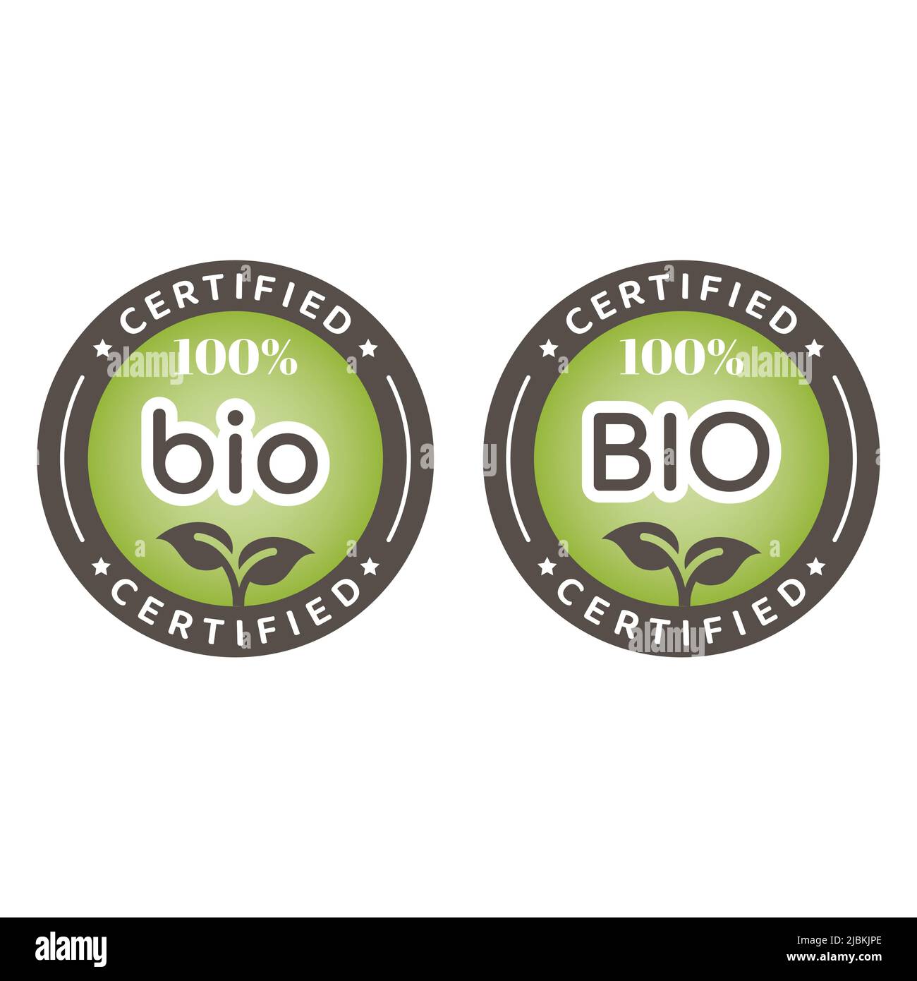 100% Bio bunte Vektor-Label. Produktstempel, Aufkleber oder Abzeichen. Stock Vektor