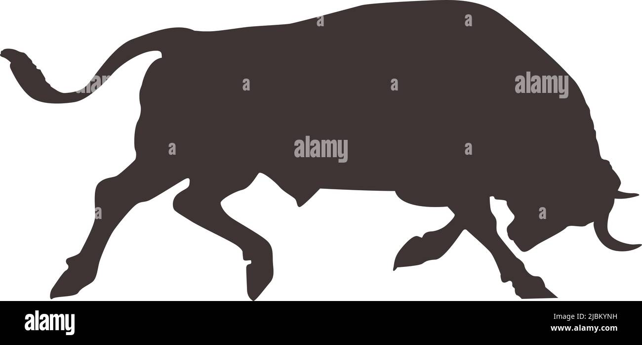 Hungriger Bullenmarkt-Symbol. Auf weißem Hintergrund Stock Vektor