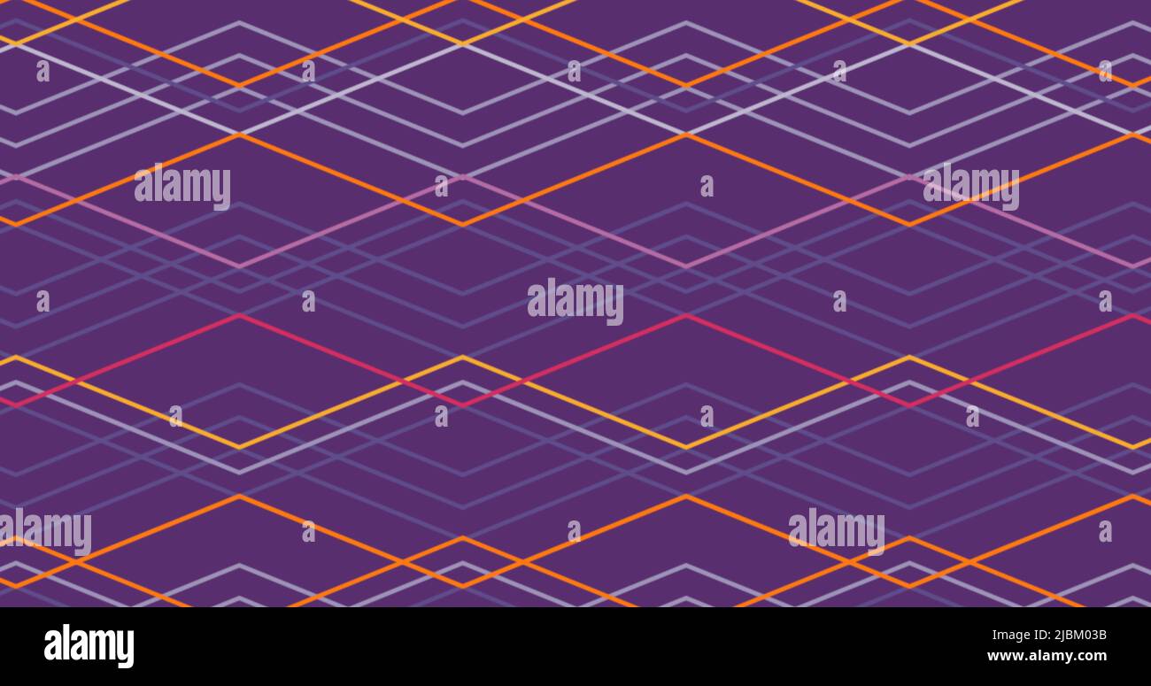 Bild eines geometrischen Patters auf violettem Hintergrund Stockfoto