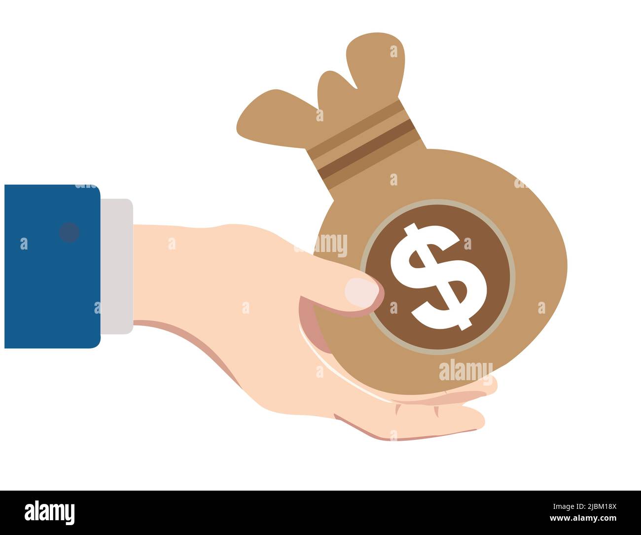 Hand- und Geldbeutel. Geschäfts- und Börsensymbole. Auf weißem Hintergrund Stock Vektor