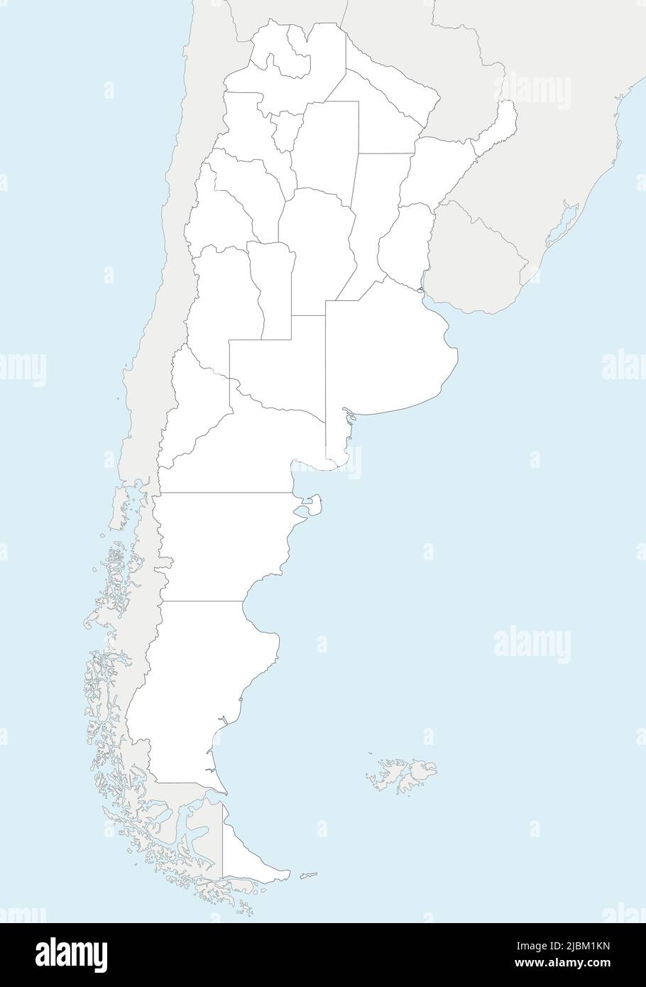 Vektor leere Karte von Argentinien mit Provinzen oder föderierten Staaten und Verwaltungseinheiten, und benachbarten Ländern und Territorien. Editierbar an Stock Vektor Vektor leere Karte von Argentinien mit Provinzen oder föderierten Staaten und Verwaltungseinheiten, und benachbarten Ländern und Territorien. Editierbar an Stock Vektor