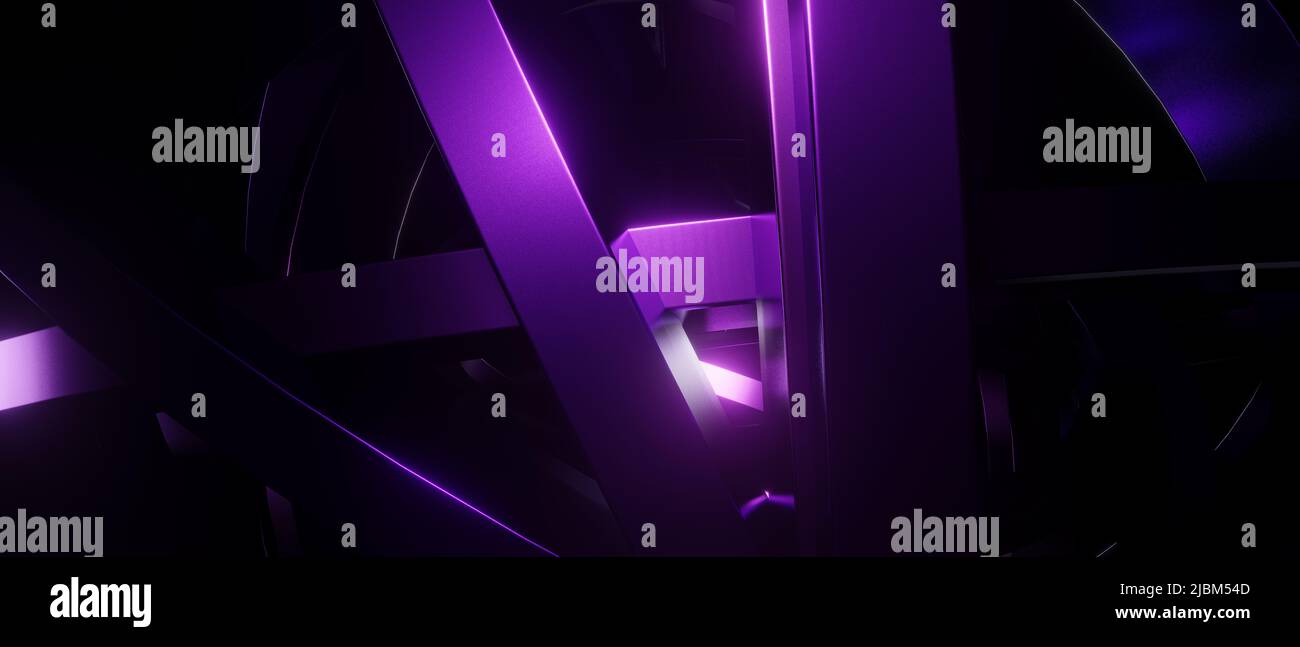 Kreative luxuriöse glänzend Metallic Violet abstrakten Hintergrund 3D Rendering Stockfoto