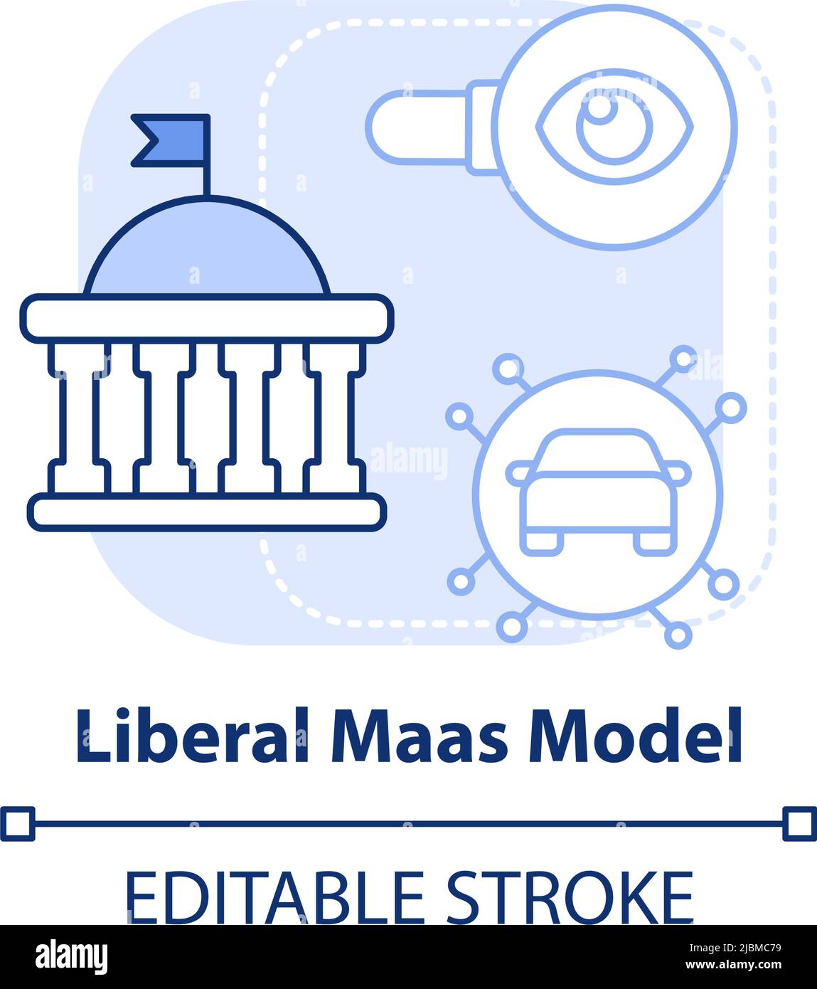 Liberale Maas Modell hellblau Konzept-Symbol Stock Vektor
