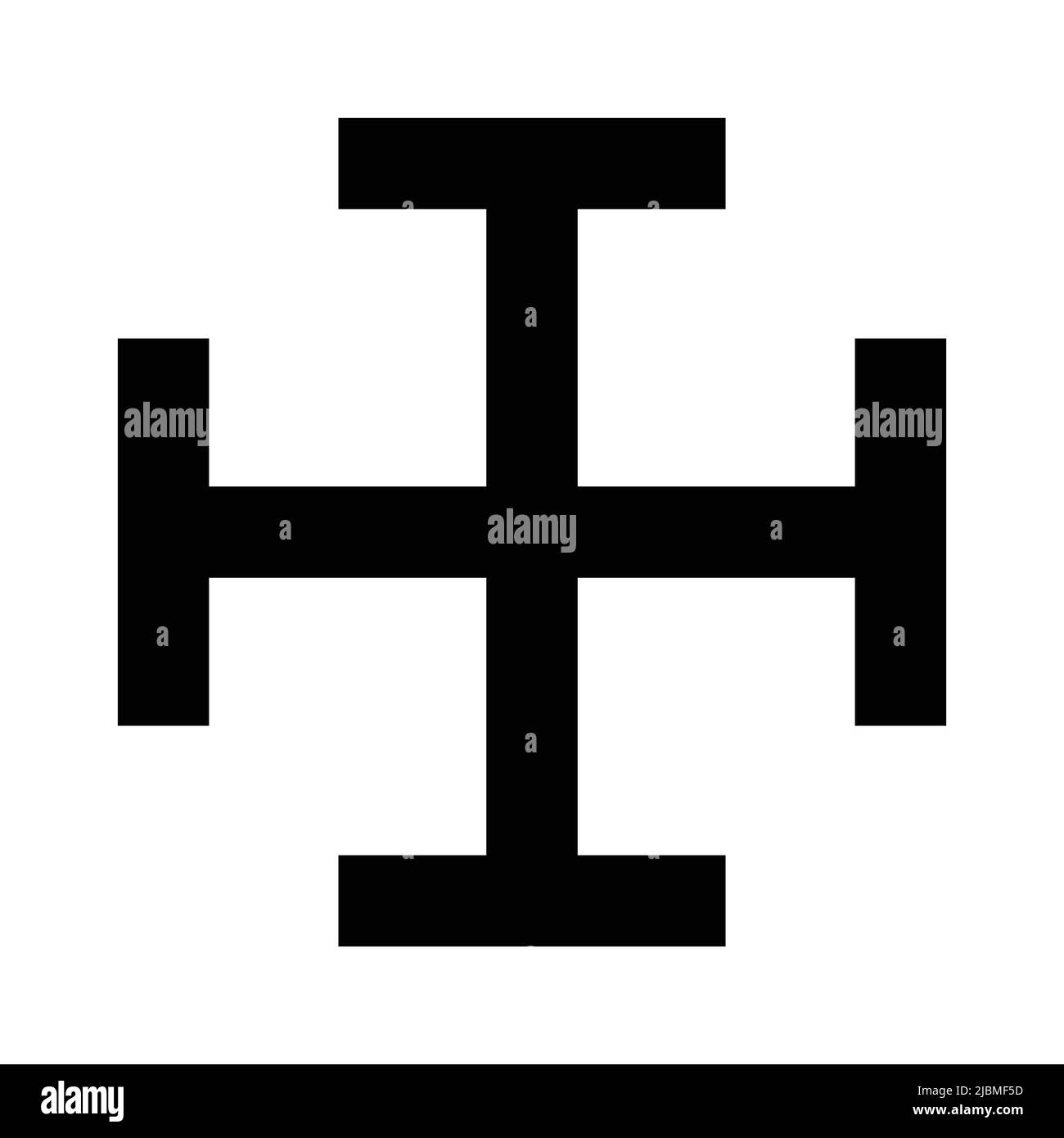 Darstellung des Kreuzsymbols auf weißem Hintergrund Stock Vektor
