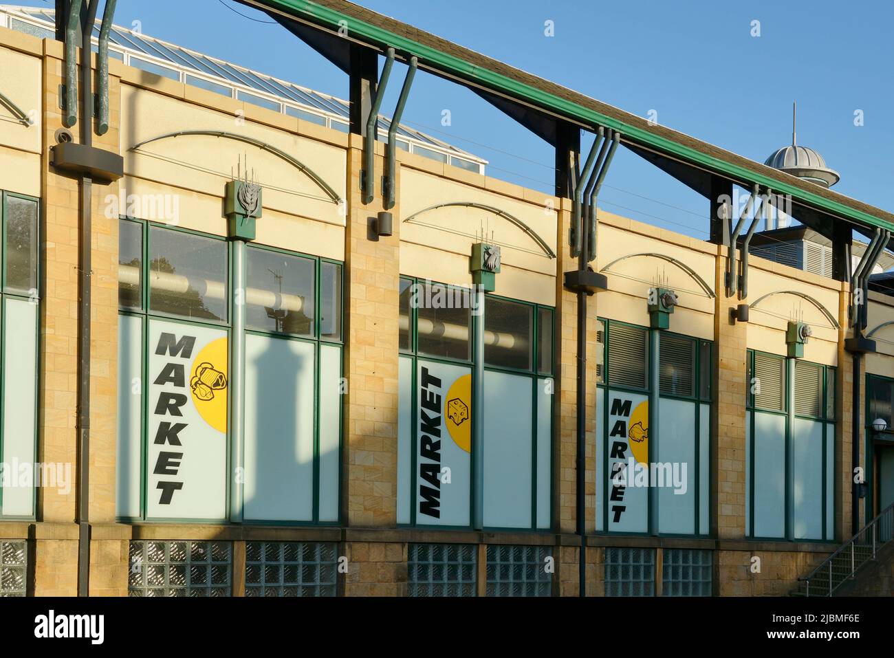 Der Indoor-Markt im Zentrum von Lancaster, Großbritannien Stockfoto
