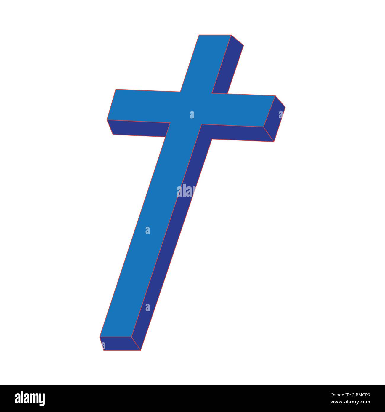 Abbildung des Symbols eines Kirchenkreuzes. Christentum Religion Symbol.. Auf weißem Hintergrund Stock Vektor