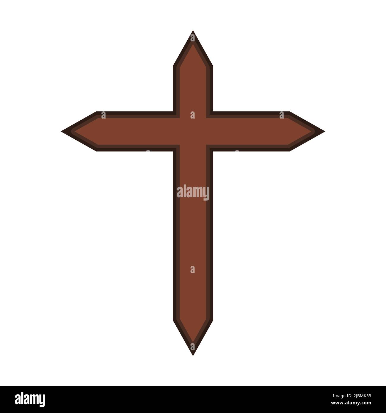 Symbol eines Kirchenkreuzes. Christentum religiöses Symbol. Stock Vektor