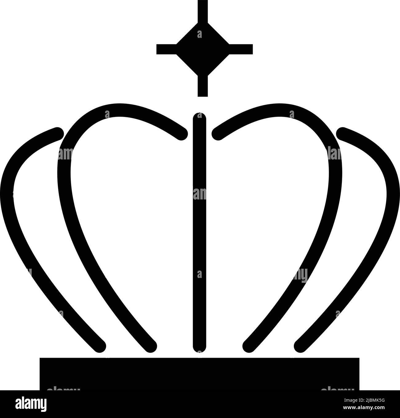 Krone Symbol Schwarze Farbe. Auf weißem Hintergrund Stock Vektor