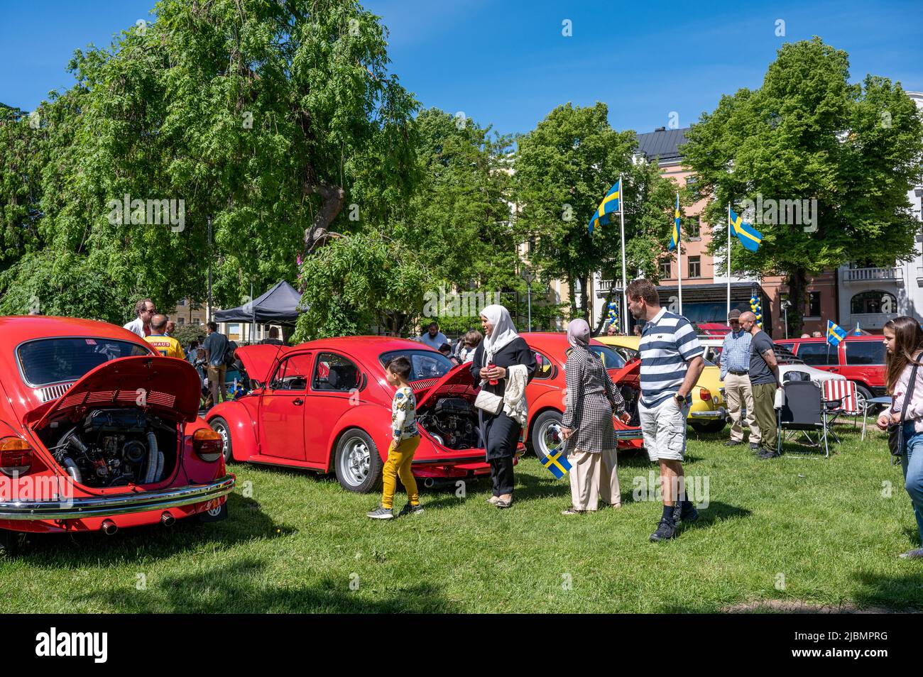 Feier des schwedischen Nationaltages im Olai Park von Norrkoping am 6. Juni 2022. Stockfoto