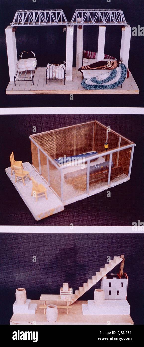 Kunstwerke des im Iran geborenen amerikanischen Bildhauers Siah Armajani, 1998 Stockfoto