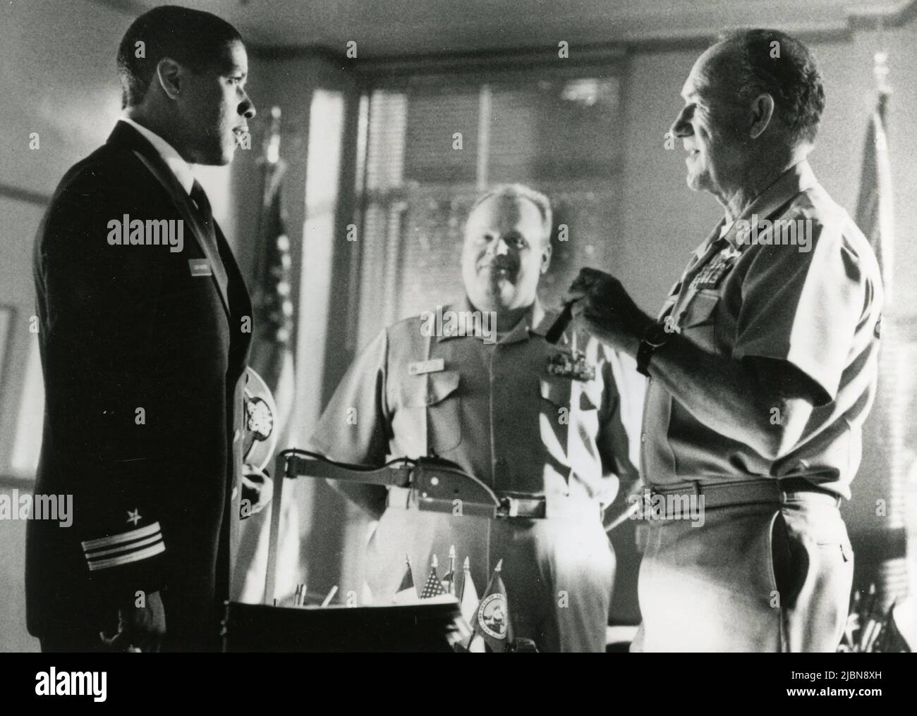 Die amerikanischen Schauspieler Gene Hackman und Denzel Washington im Film Crimson Tide, USA 1995 Stockfoto