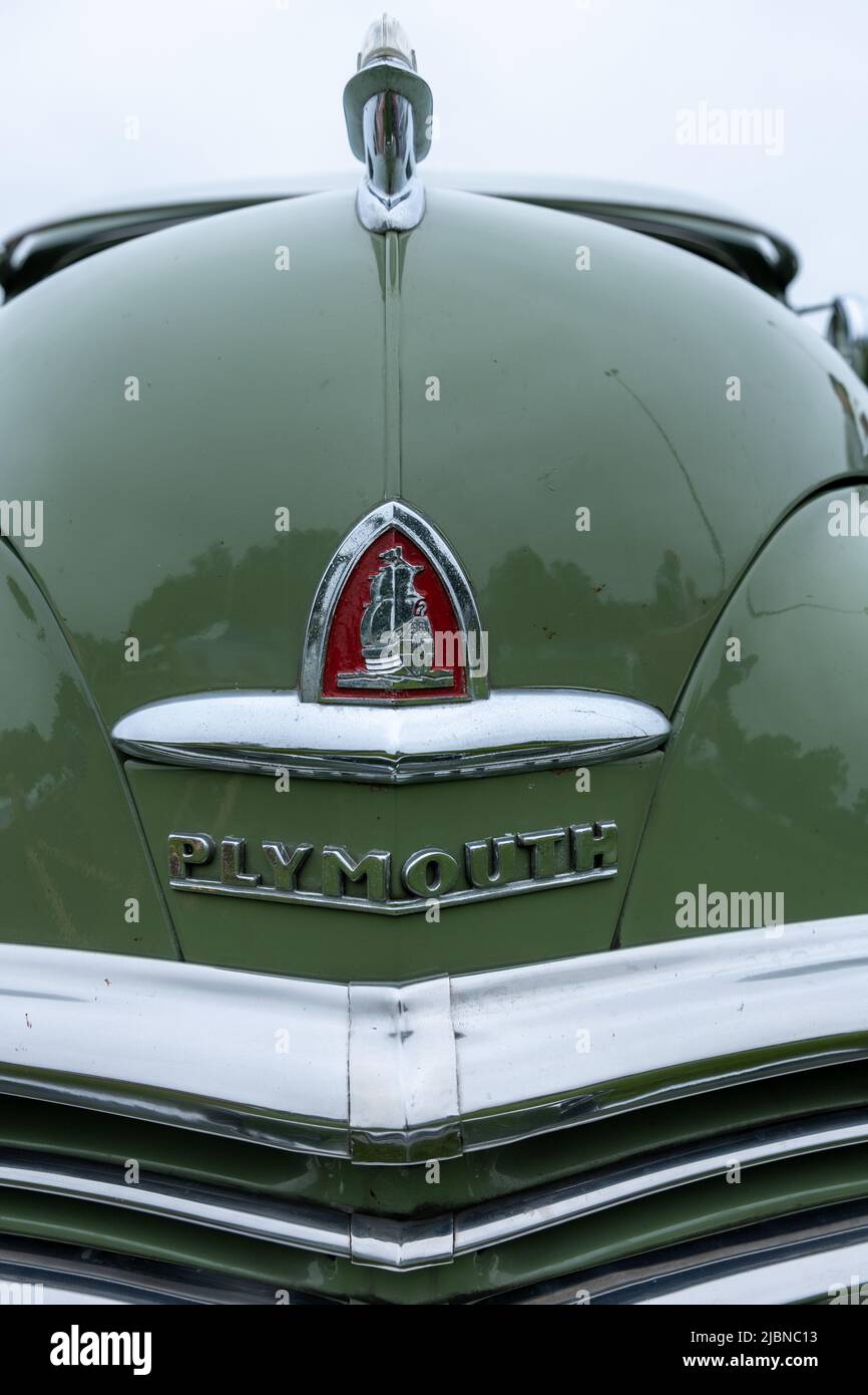 Plymouth auf der American Classic Car Show im Keynsham Rugby Club (Jun22) Stockfoto