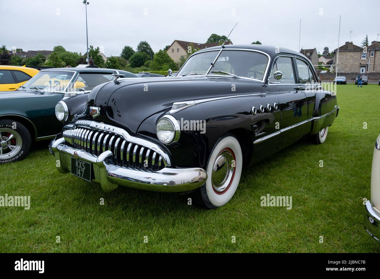 1949 Buick auf der American Classic Car Show im Keynsham Rugby Club (Jun22) Stockfoto