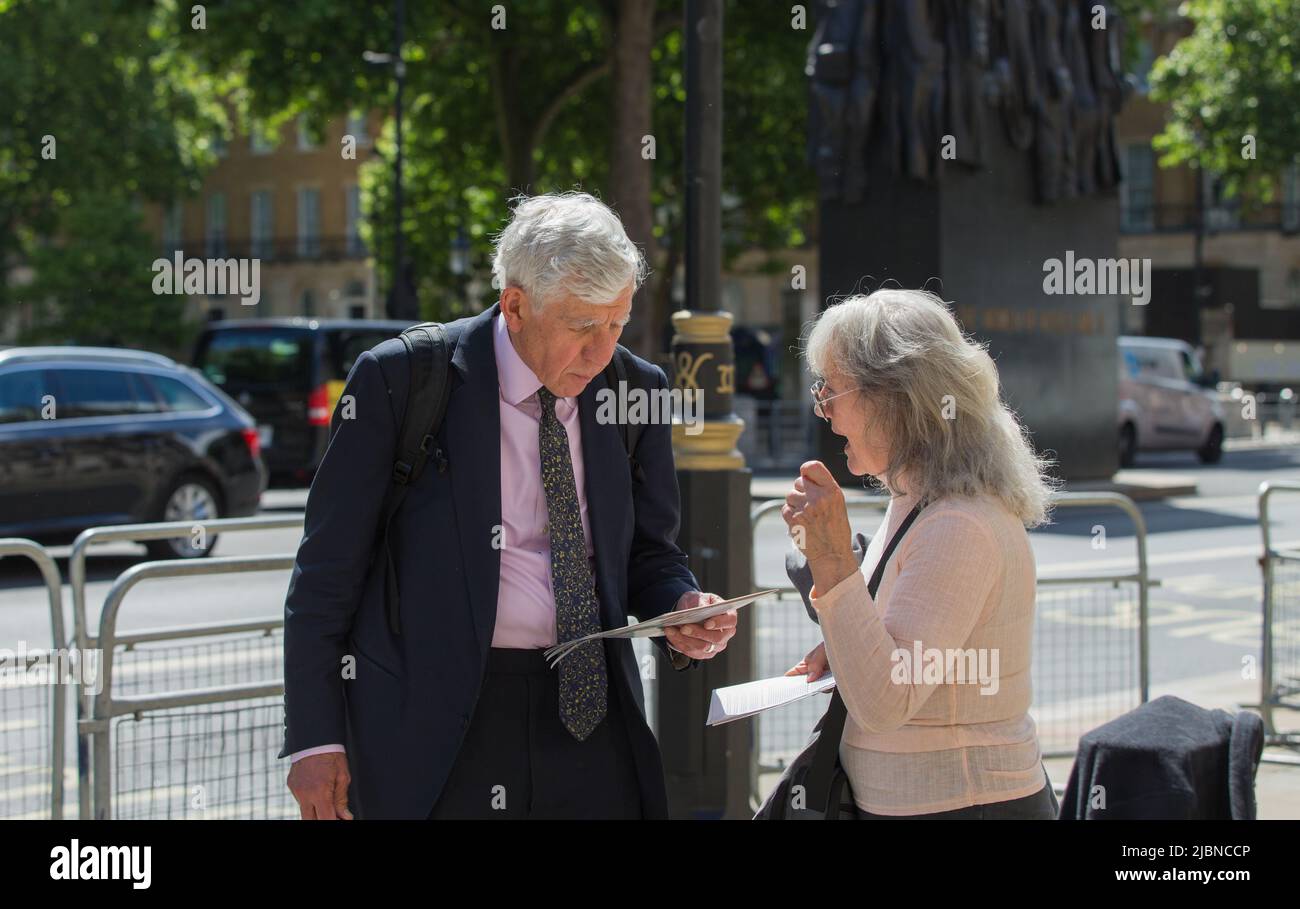London großbritannien 7.. juni 2022 der ehemalige britische Außenminister Jack Stroh aus whitehall Stockfoto