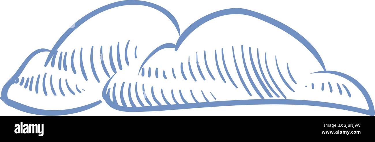 Handgezeichnete Wolke. Einfache gebogene Form. Himmelssymbol Stock Vektor