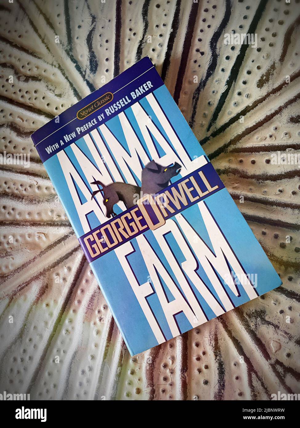 „Animal Farm“ von George Orwell warnt vor der Tyrannei des Kommunismus. 1945 in England veröffentlicht Stockfoto