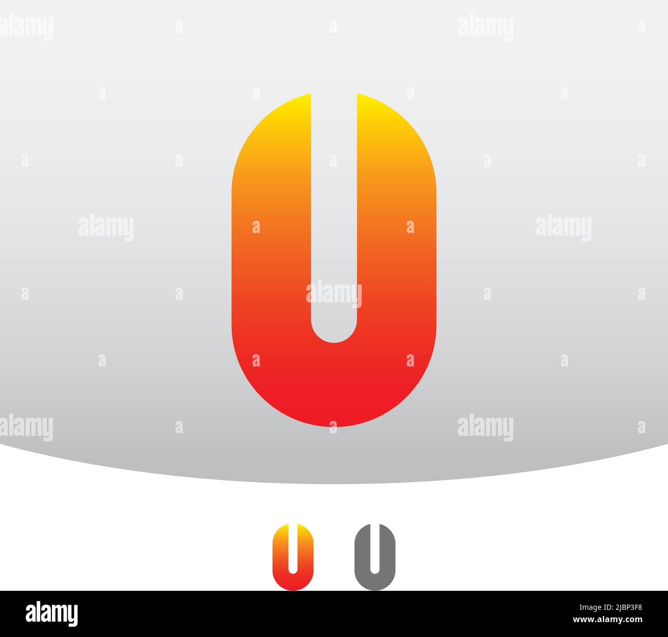 Design-Vektor mit U-Logo im Buchstaben. Stock Vektor