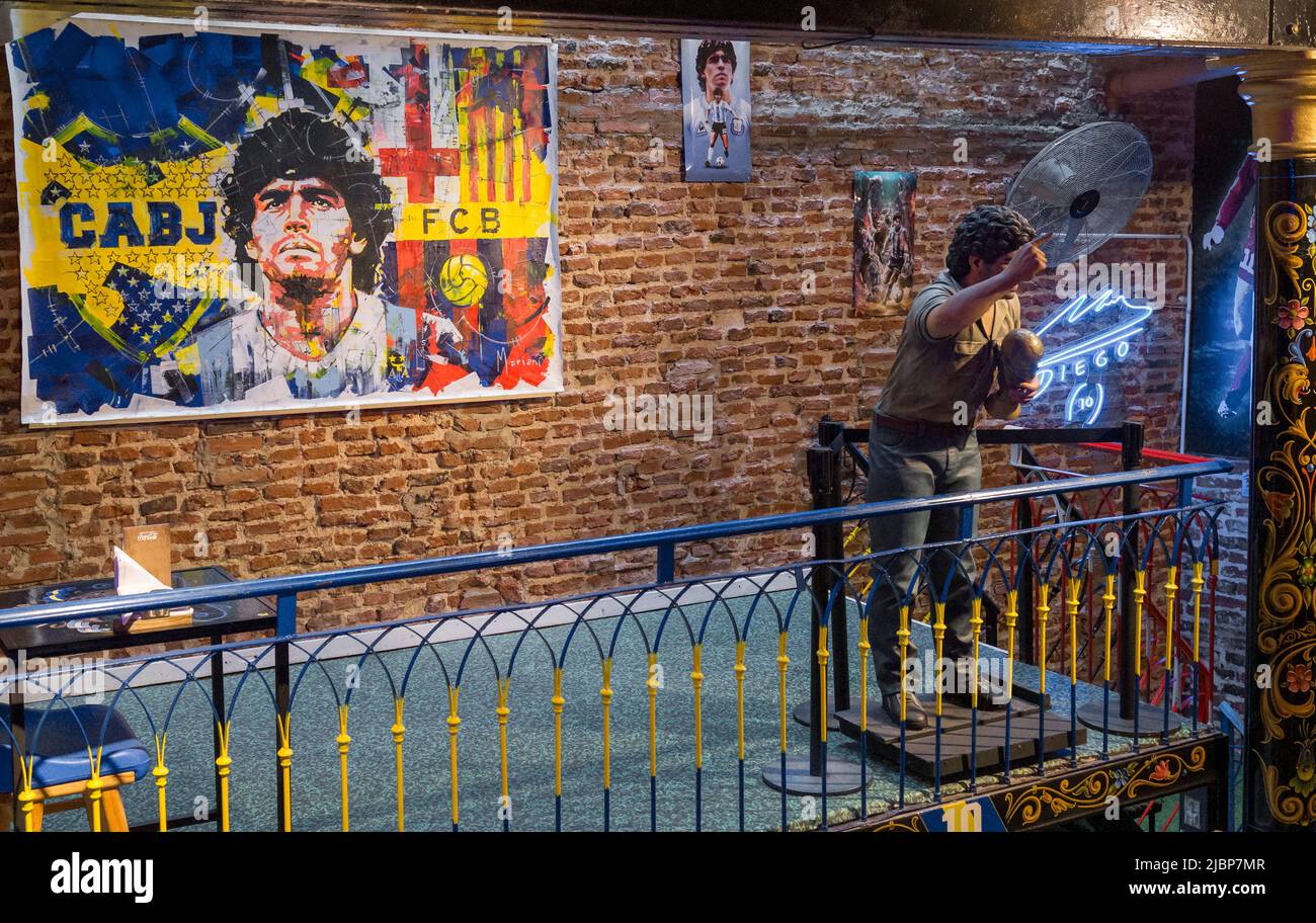 Cafe Museum 'Lo del Diego'. Caminito, La Boca. Buenos Aires, Argentinien. Stockfoto
