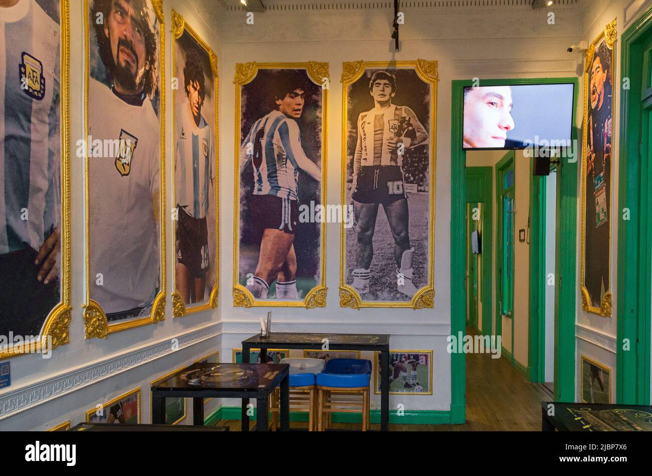 Cafe Museum 'Lo del Diego'. Caminito, La Boca. Buenos Aires, Argentinien. Stockfoto