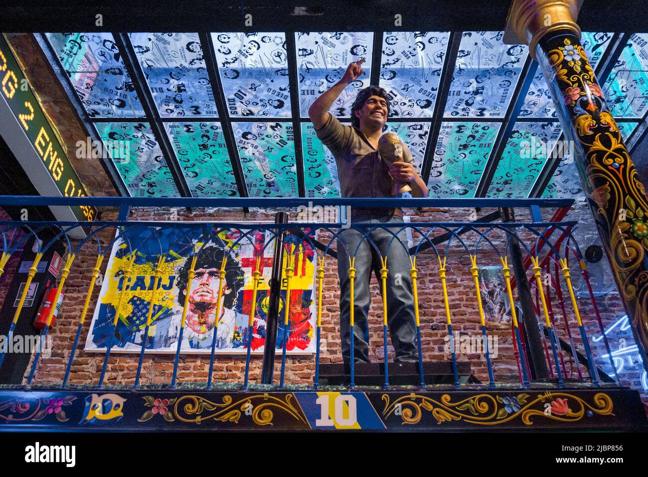 Cafe Museum 'Lo del Diego'. Caminito, La Boca. Buenos Aires, Argentinien. Stockfoto