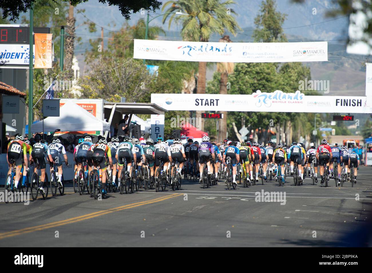 Das Männerfeld während der Redlands CriteriumEtappe des Redlands