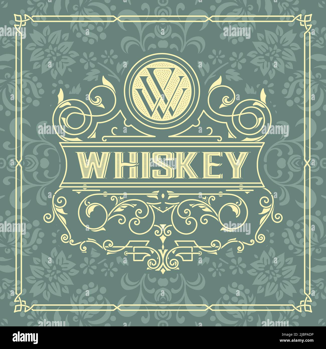Whisky-Label mit alten Rahmen Stock Vektor