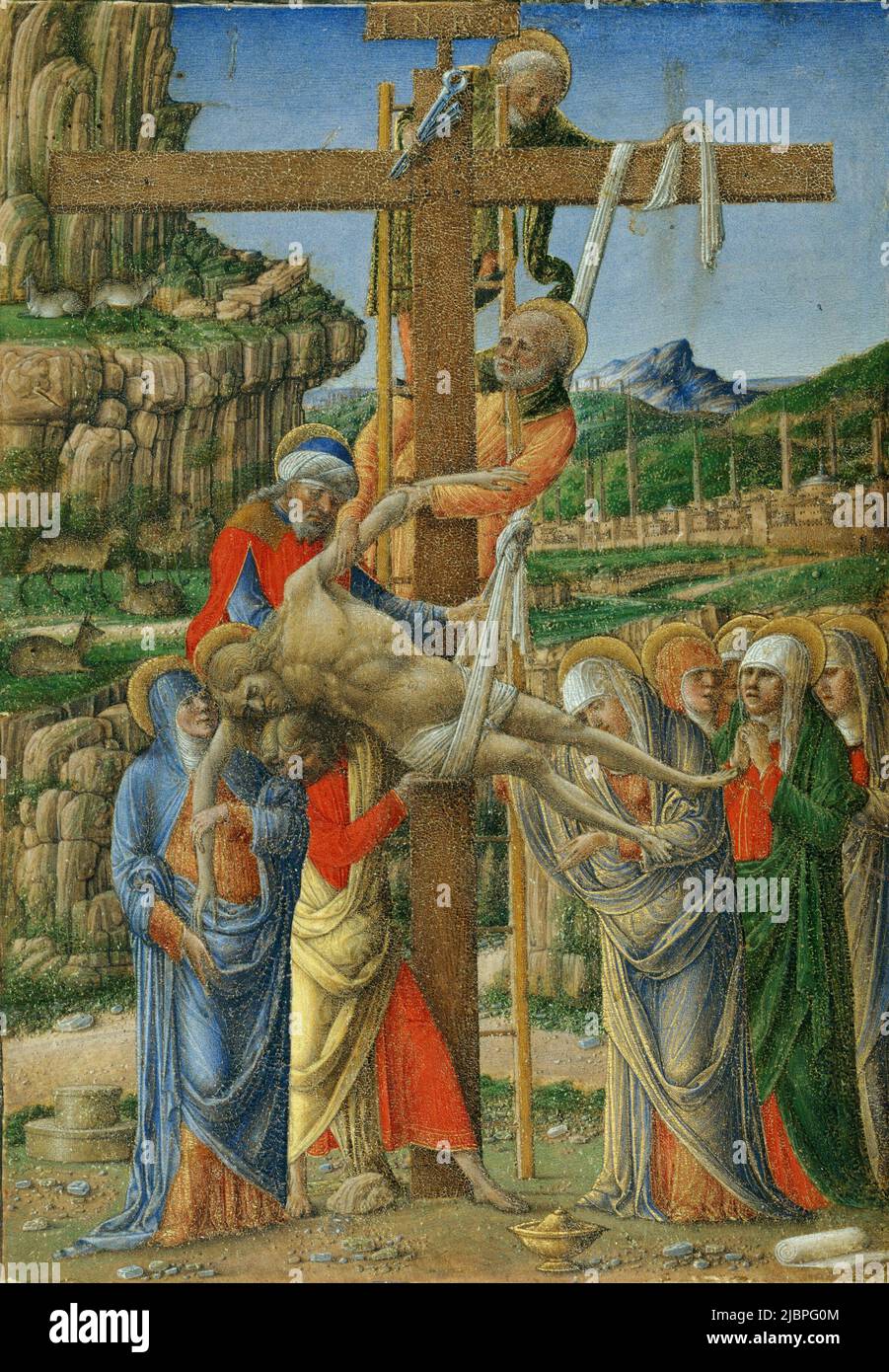 Abstieg vom Kreuz durch Girolamo da Cremona (–1483) Stockfoto
