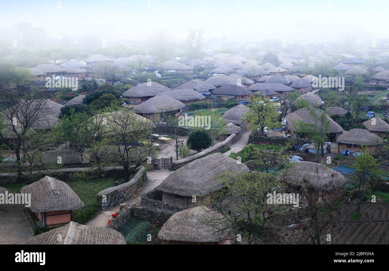 Traditionelles koreanisches Volksdorf. Stockfoto