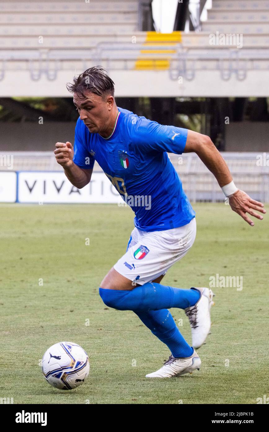 Alessandro Mercati von Italien U20 in Aktion während des Internationalen Freundschaftsspiels zwischen Italien U20 und Polen U20 im Stadio Riviera delle Palme auf Ju Stockfoto