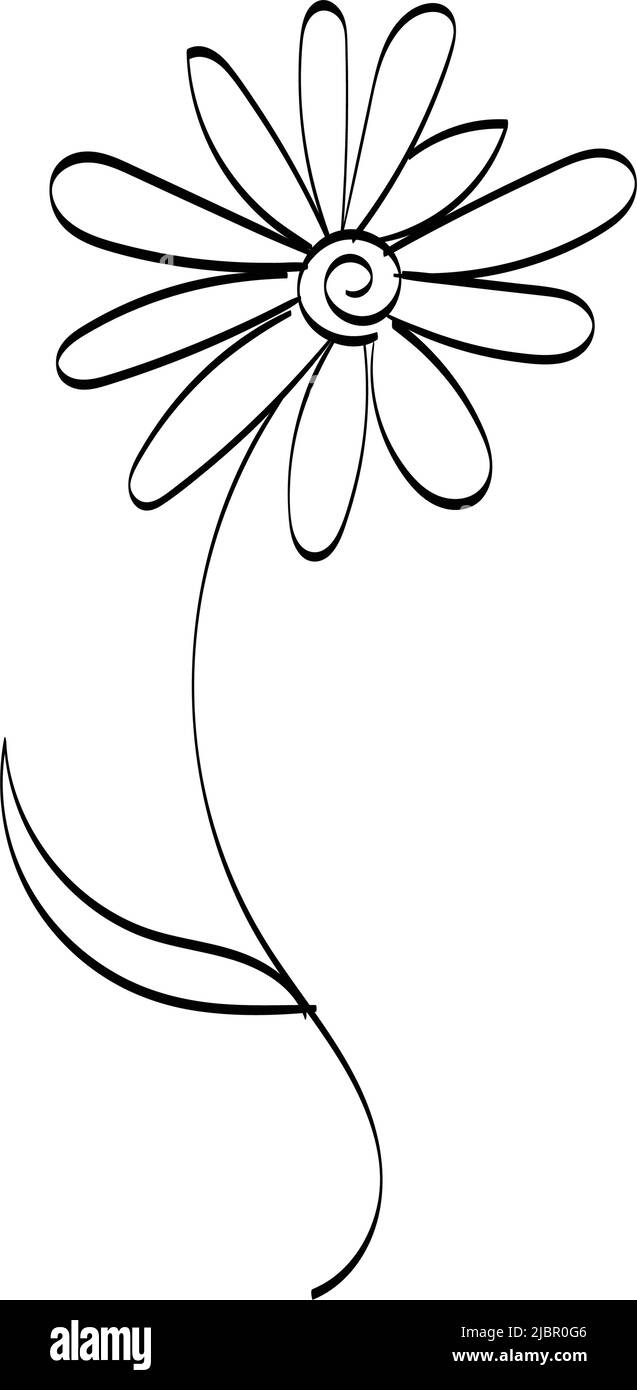 Einfache Blume Tattoo skizzieren. Blume Linie Kunst Zeichnung zum