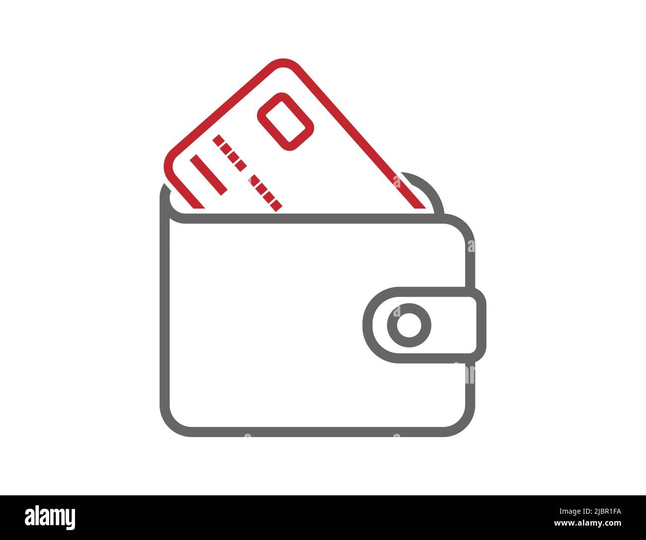 bankkartensymbol in der Brieftasche. Symbol für Websites und Anwendungen. Eine leere Kontur. Flacher Style Stock Vektor